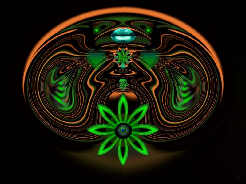 Abstract Digital Artwork — Green, Hypnotic