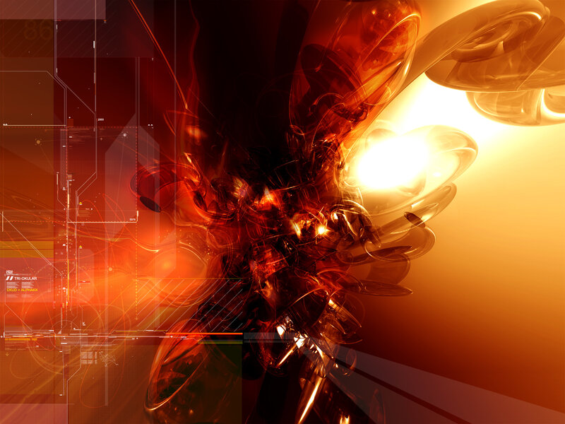 Abstract Digital Artwork — Orange, Dramatic, Digital Art, Glowing Light