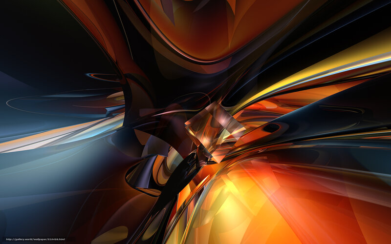 Abstract Digital Artwork — Orange, Dynamic, Digital Art, Geometric Shapes