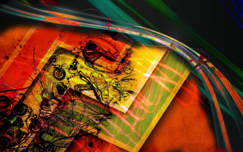 Abstract Digital Artwork — Orange, Dynamic