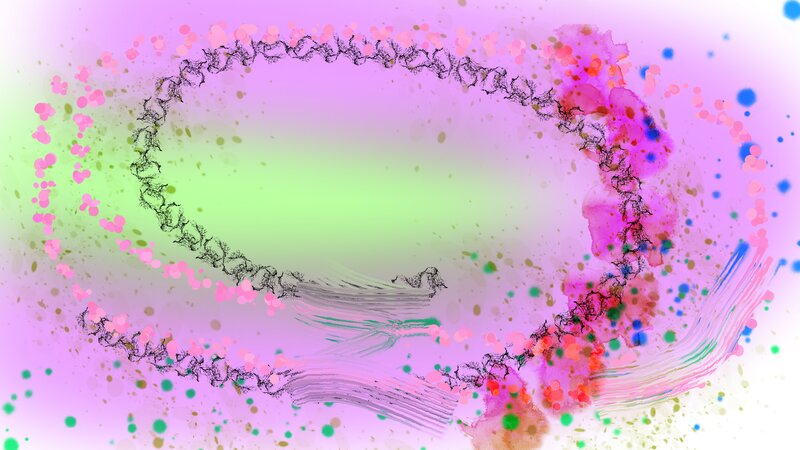 Abstract Digital Artwork — Pink, Vibrant, Digital Art, Splatters
