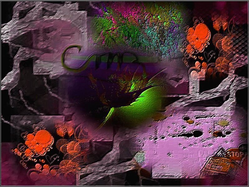 Abstract Digital Artwork — Purple, Chaotic