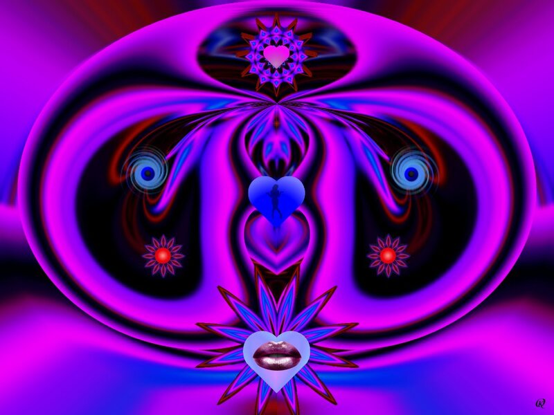 Abstract Digital Artwork — Purple, Hypnotic, Digital Art, Heart