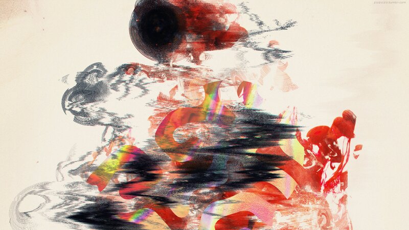 Abstract Digital Artwork — Red, Chaotic, Digital Art, Colorful Splashes