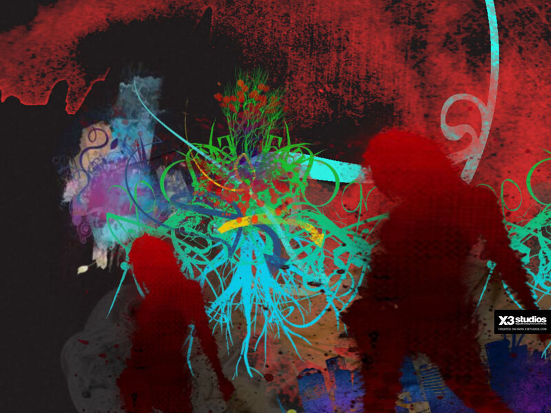 Abstract Digital Artwork — Red, Chaotic, Digital Art, Silhouettes