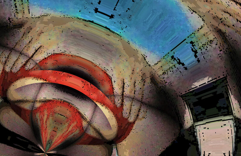 Abstract Digital Artwork — Red, Distorted