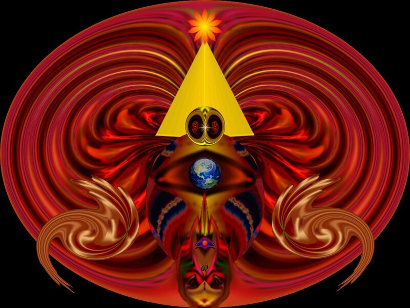 Abstract Digital Artwork — Red, Dramatic, Digital Art, Triangle, Eye