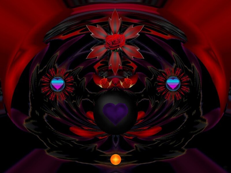 Abstract Digital Artwork — Red, Dramatic