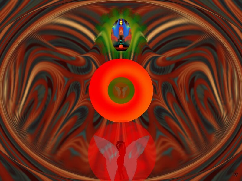 Abstract Digital Artwork — Red, Hypnotic, Digital Art, Circle