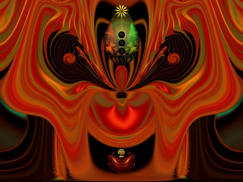 Abstract Digital Artwork — Red, Hypnotic, Digital Art, Fractal Patterns