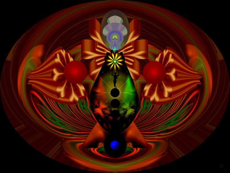 Abstract Digital Artwork — Red, Mystical