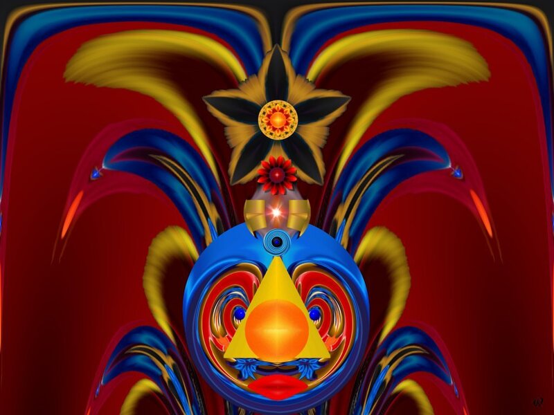 Abstract Digital Artwork — Red, Vibrant