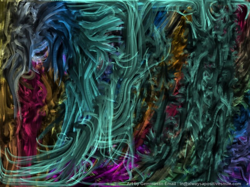Abstract Digital Artwork — Teal, Dynamic