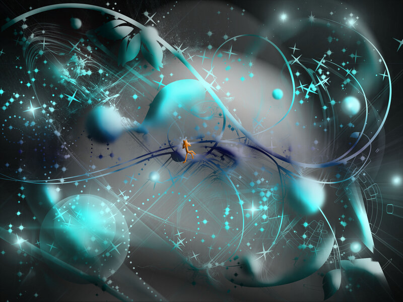 Abstract Digital Artwork — Teal, Ethereal