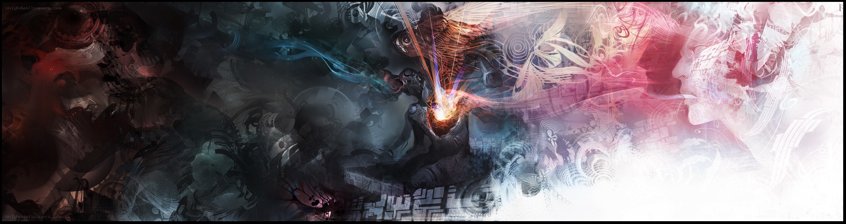 abstract digital artwork with energy burst