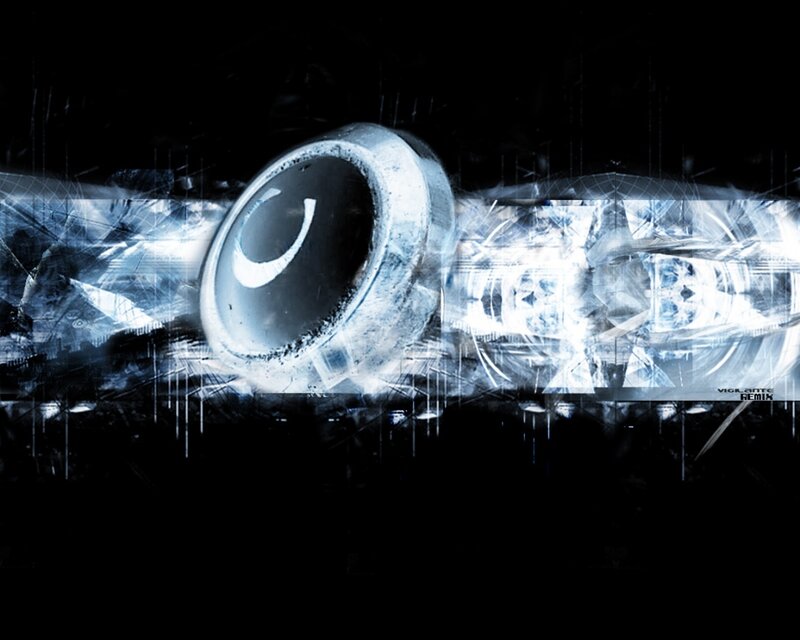abstract digital artwork with logo