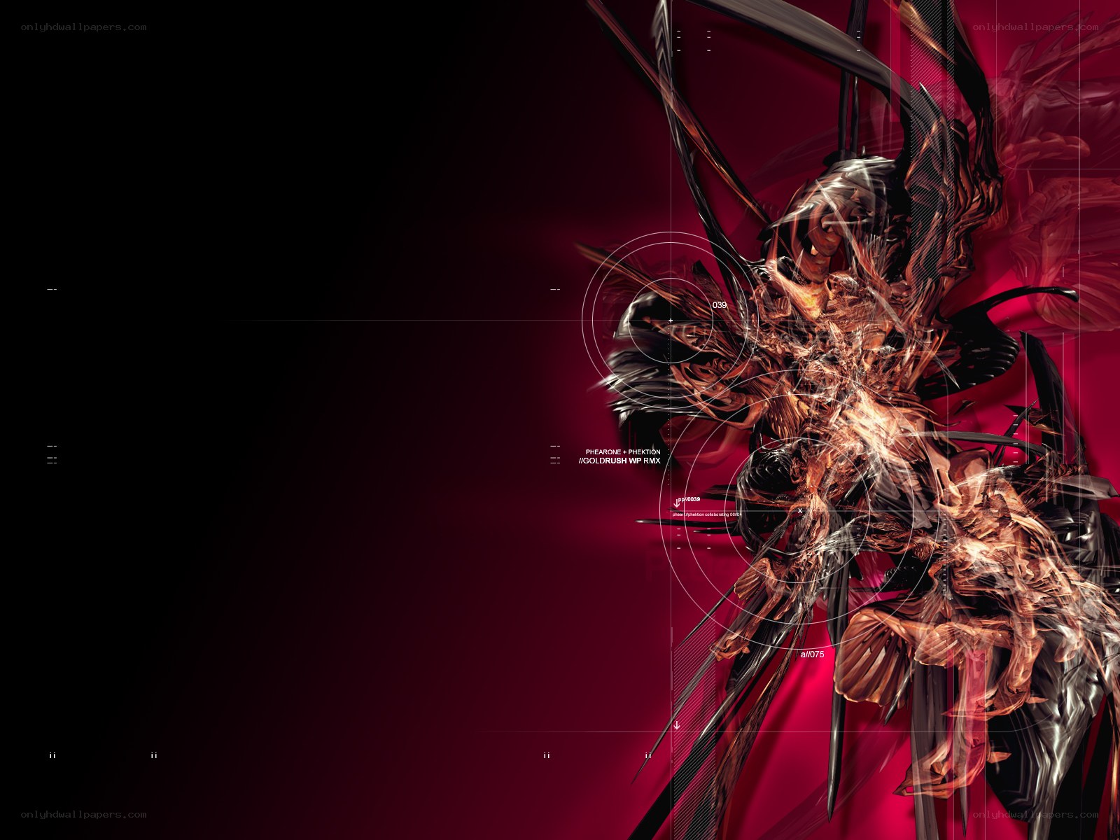 abstract digital artwork with red and black tones