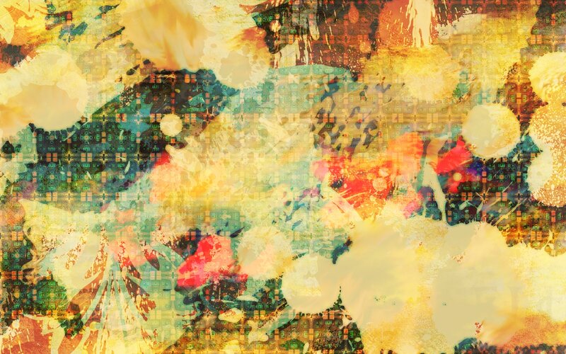 Abstract Digital Artwork — Yellow, Chaotic