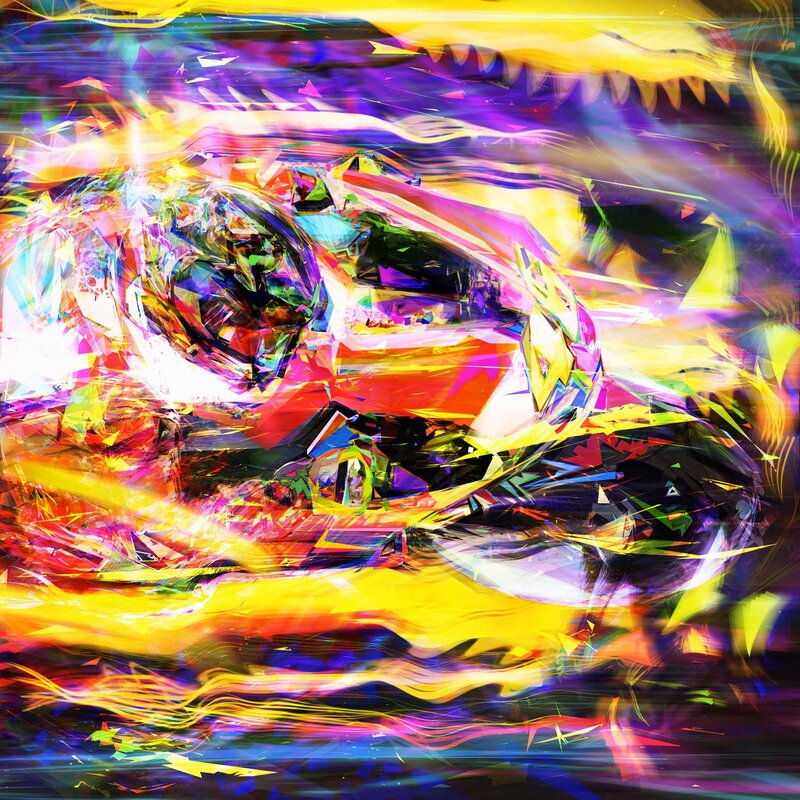 Abstract Digital Artwork — Yellow, Energetic, Digital Art
