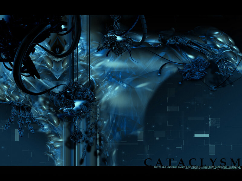 Abstract digital cataclysm