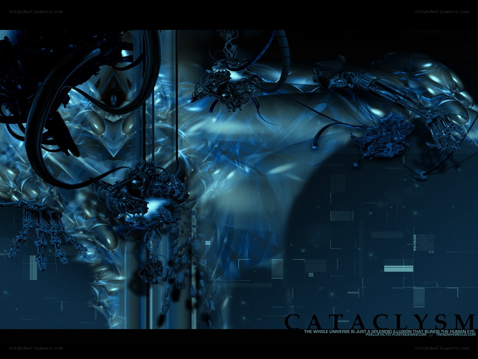 Abstract digital cataclysm