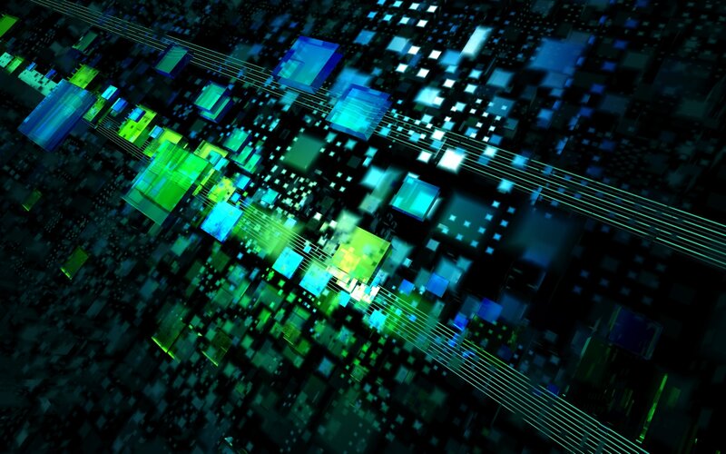Abstract Digital Circuit — Blue
