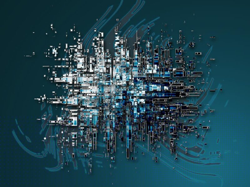 abstract digital cityscape