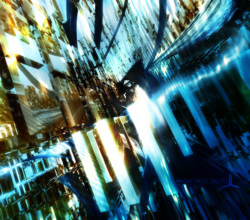 Abstract Digital Cityscape — Blue