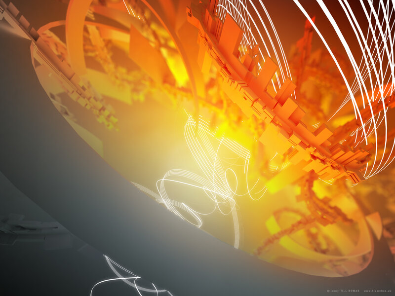 Abstract Digital Cityscape — Orange