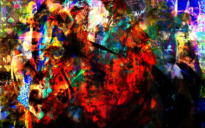 Abstract Digital Collage — Red