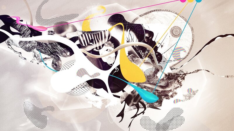Abstract Digital Collage — White
