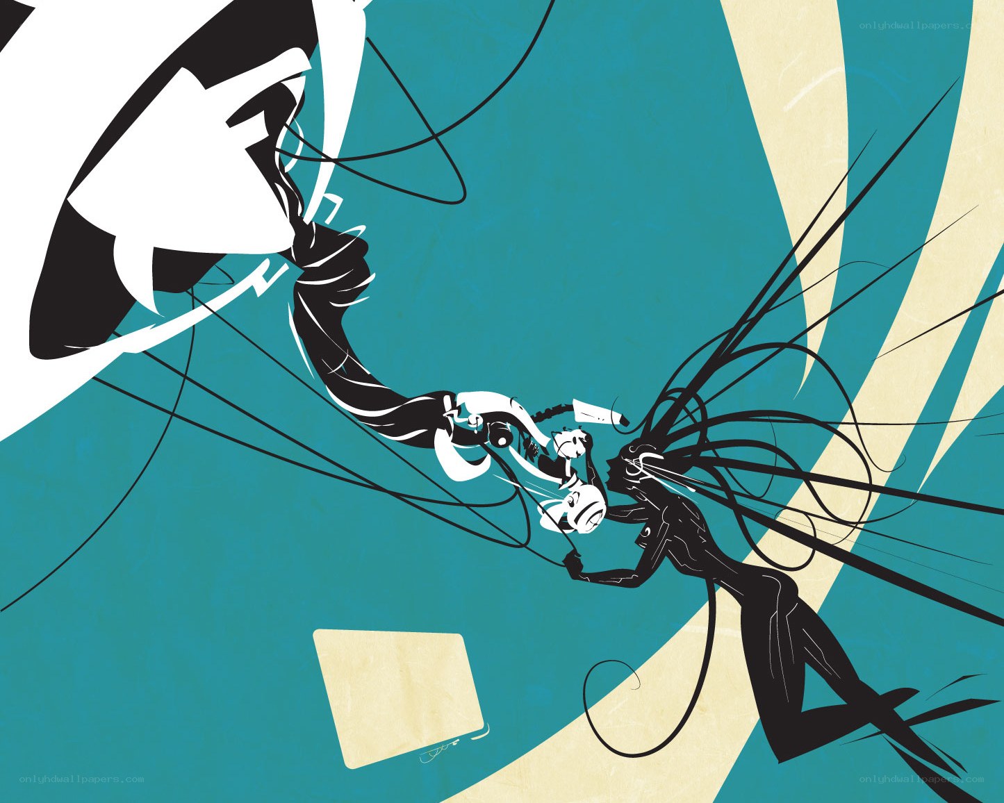 abstract digital combat scene