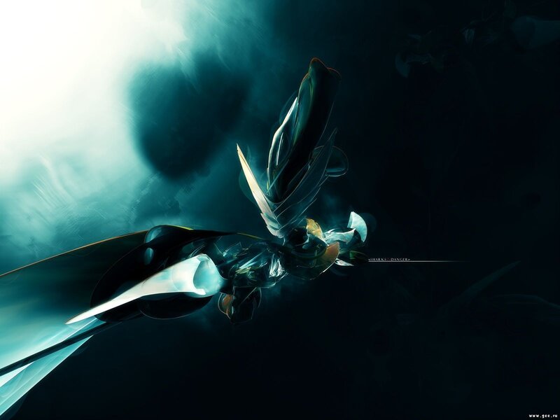Abstract Digital Creature — Blue, Dramatic, Digital Art, Light