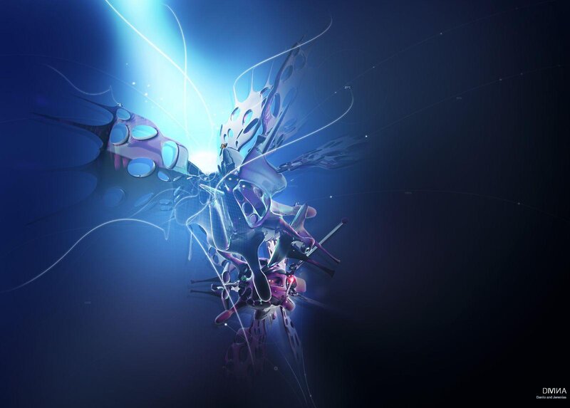 Abstract Digital Creature — Blue, Dramatic, Night, Digital Art