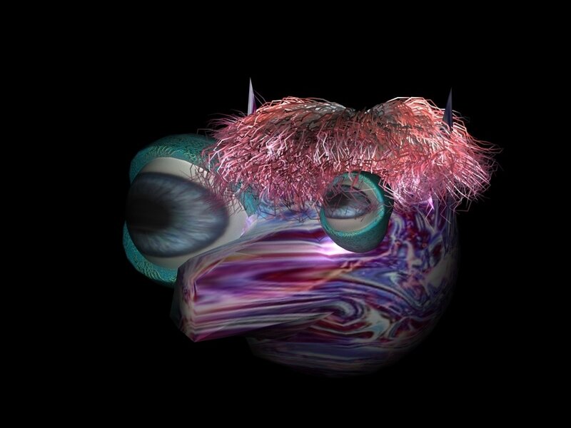 abstract digital creature head