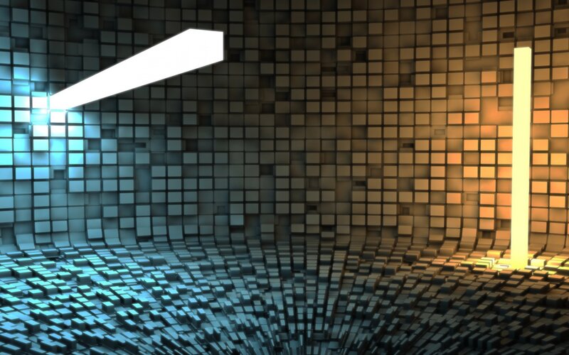 Abstract digital cube tunnel