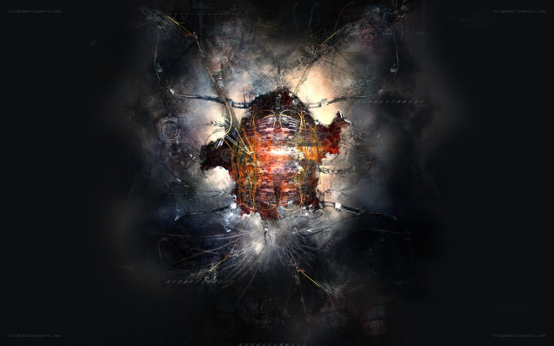 abstract digital explosion artwork