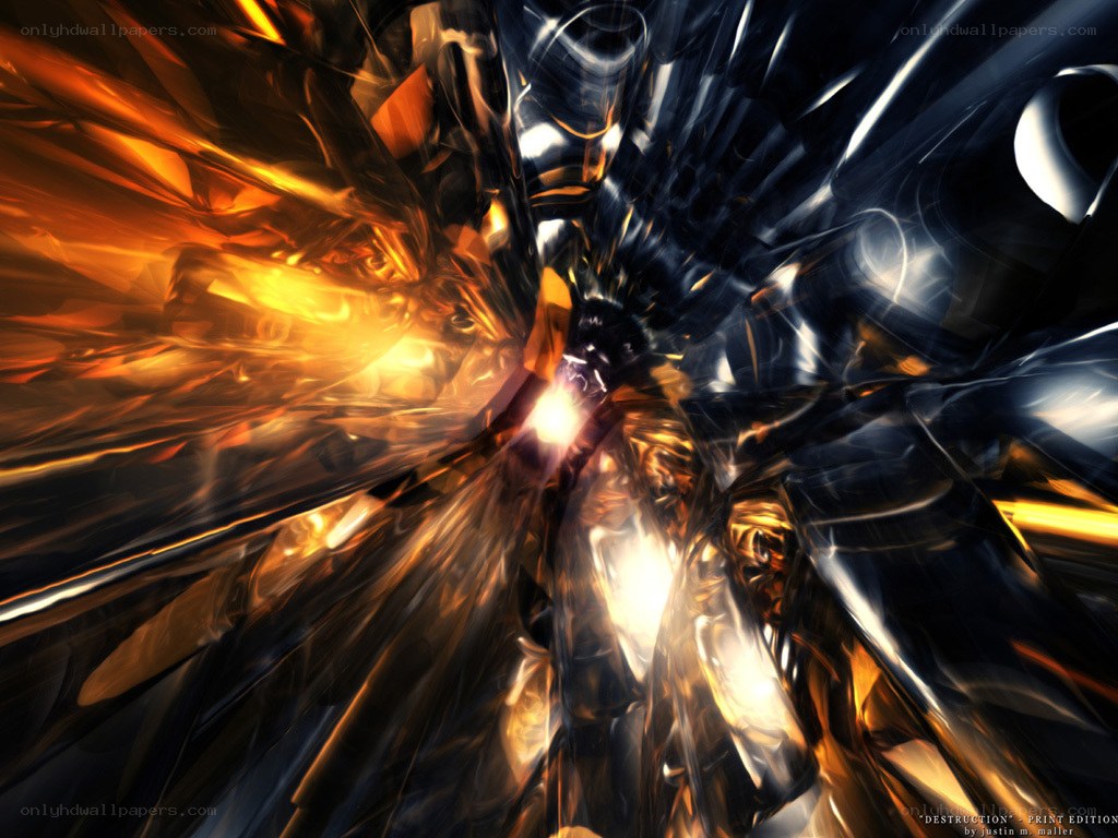 Abstract digital explosion artwork
