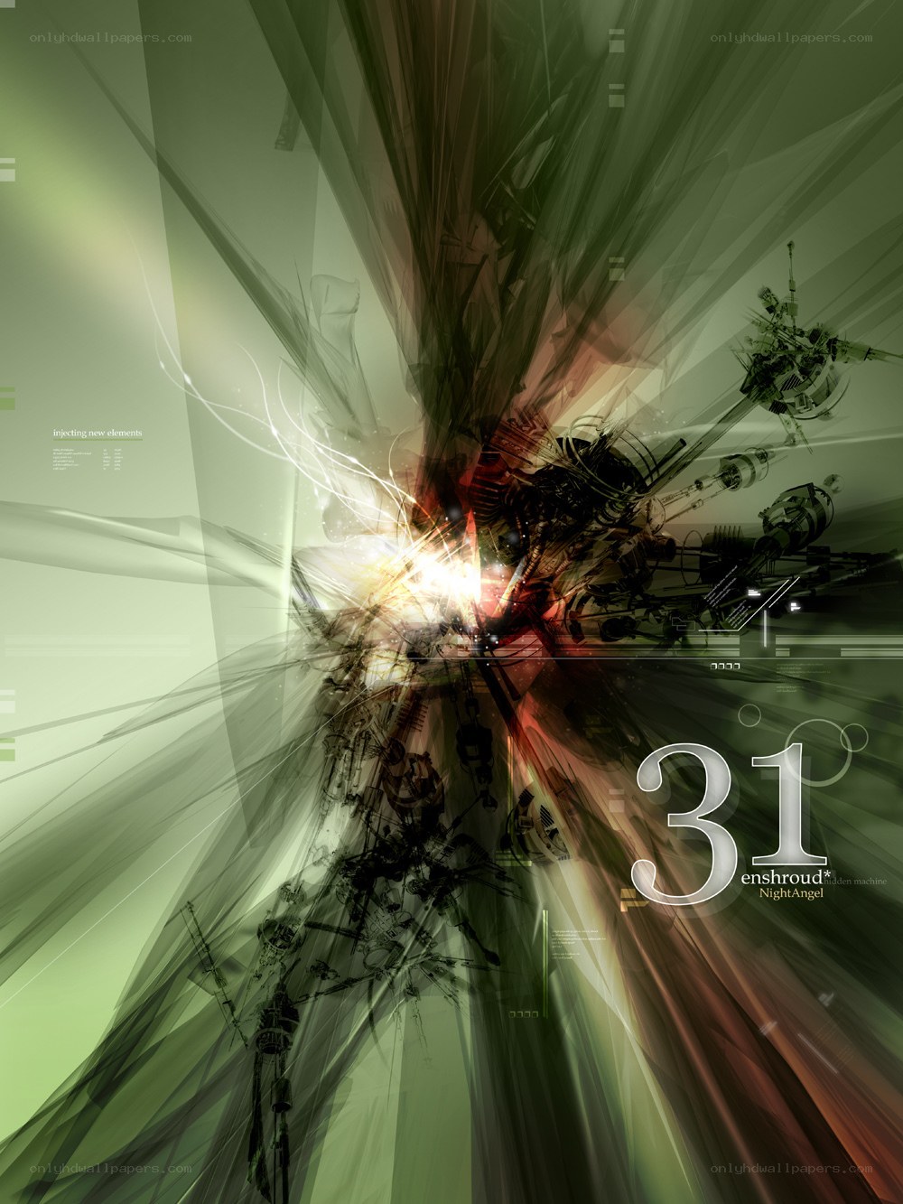 Abstract digital explosion artwork