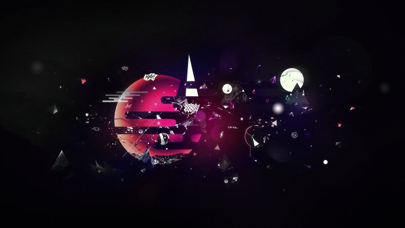Abstract Digital Explosion — Black, Dramatic, Digital Art, Geometric Shapes