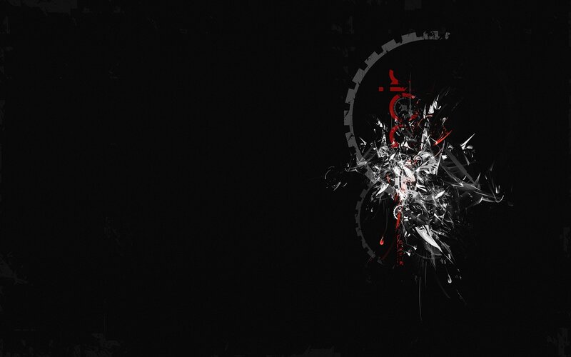 Abstract Digital Explosion — Black, Dramatic, Digital Art, Shards, Circle