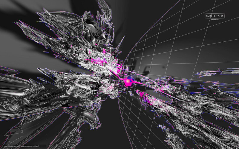 Abstract Digital Explosion — Black, Dramatic, Digital Art