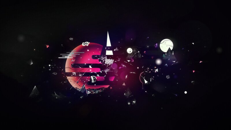 Abstract Digital Explosion — Black, Dramatic, Night