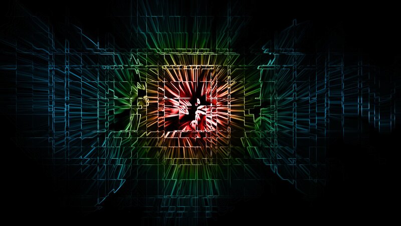 Abstract Digital Explosion — Black, Energetic