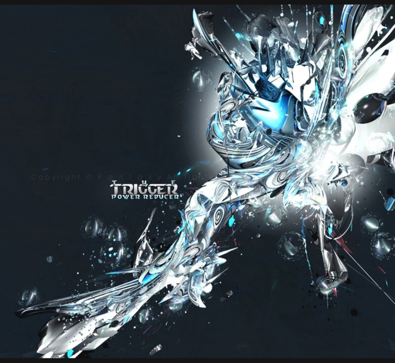 Abstract Digital Explosion — Blue, Dramatic, Digital Art, Splashes