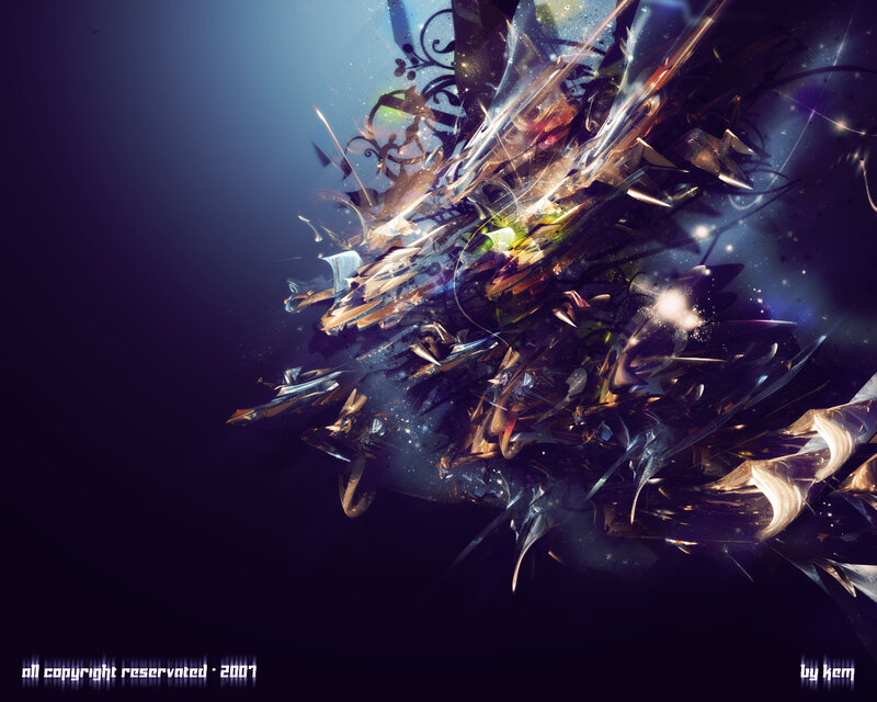 Abstract Digital Explosion — Blue, Dramatic, Night