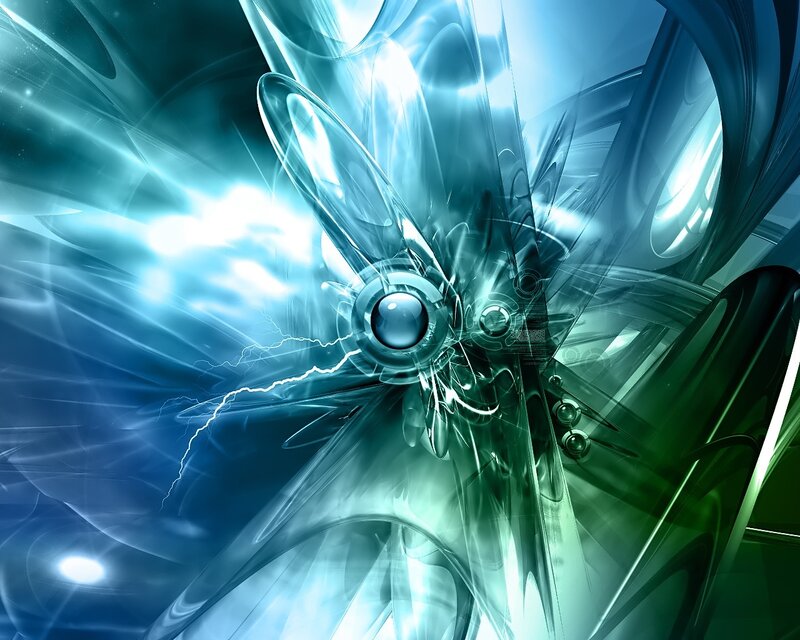 Abstract Digital Explosion — Blue, Energetic
