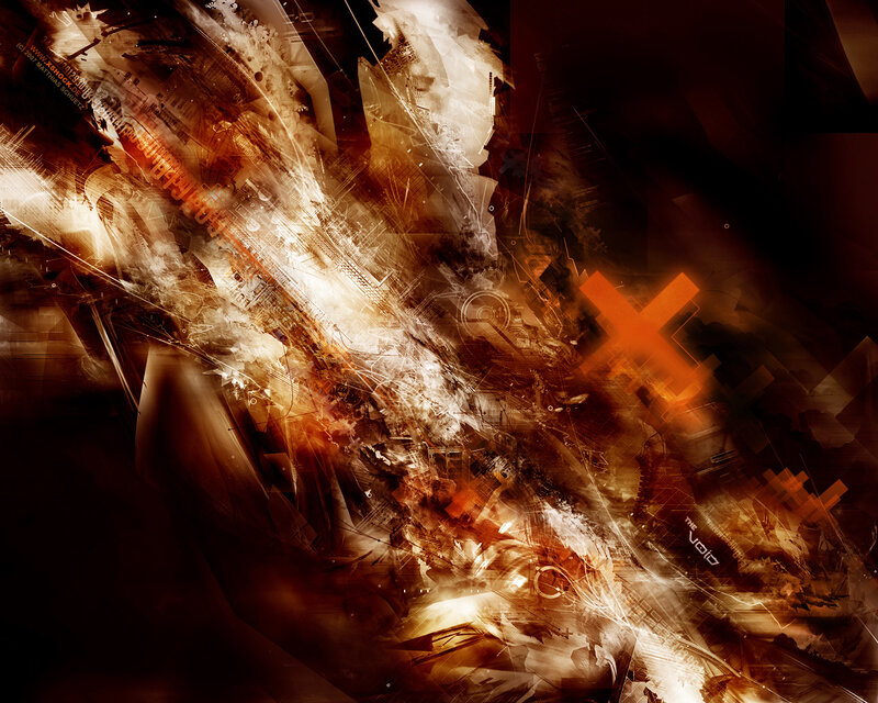 Abstract Digital Explosion — Brown, Chaotic