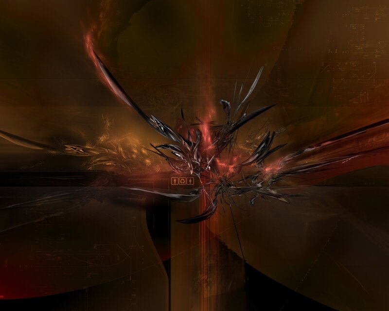 Abstract Digital Explosion — Brown