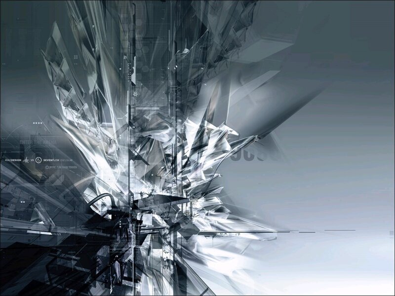 Abstract Digital Explosion — Gray, Dramatic, Digital Art, Digital Interface